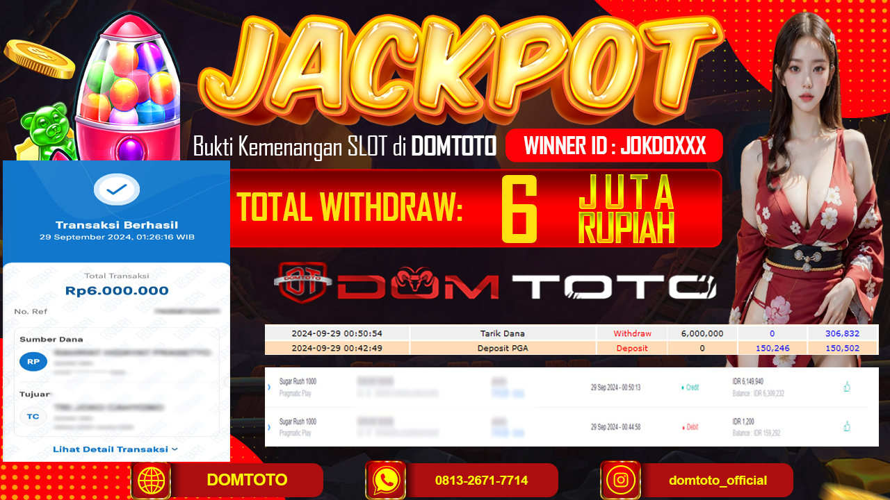 JACKPOT SLOT SUGAR RUSH 1000 29 SEPTEMBER 2024
